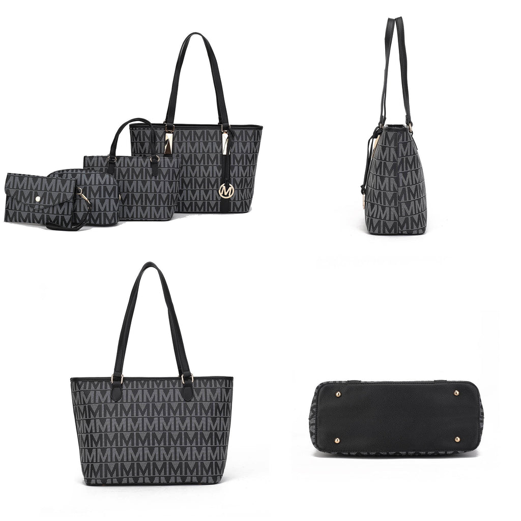 Bolso Tote Para Mujer by Mia K. Marimar Con Bolsa Y Muñequera, Conjunto De 4 Piezas - Gris