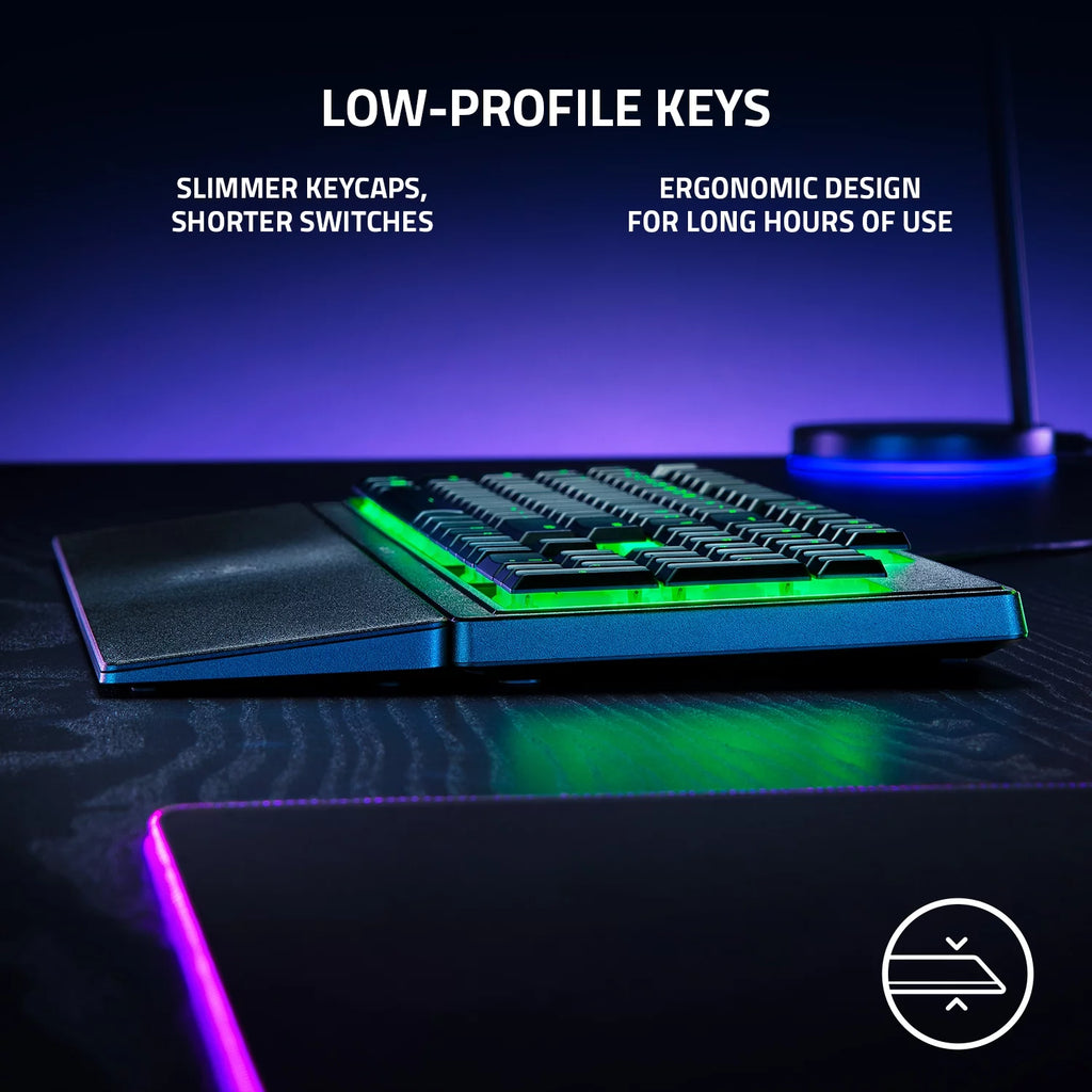 Ornata V3 X Teclado Para Juegos De Membrana Con Cable De Tamaño Completo Para PC, Chroma RGB, Reposamuñecas, Negro