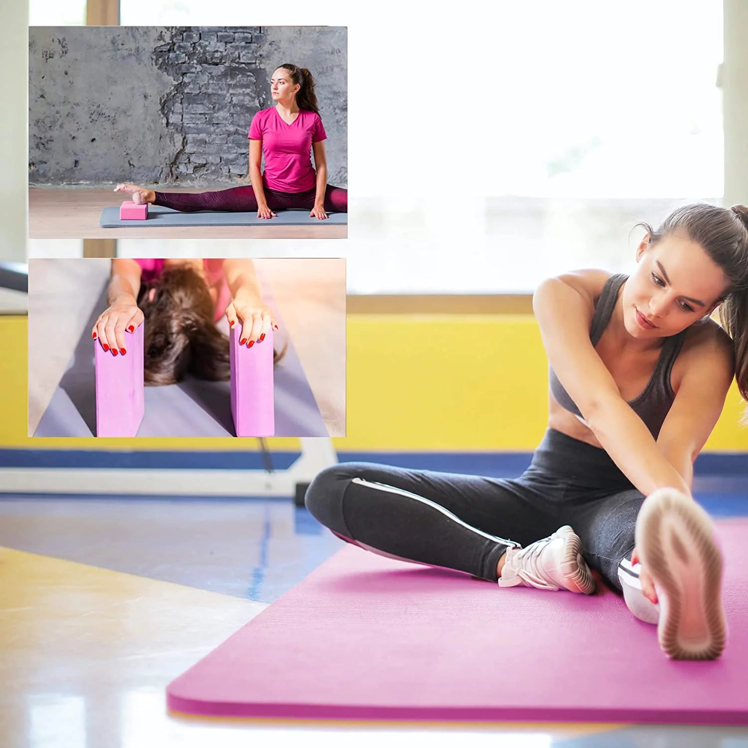 Juego De Tapetes De Yoga 0,5 Pulgadas De Grosor, Antideslizantes, Aptos Para Principiantes