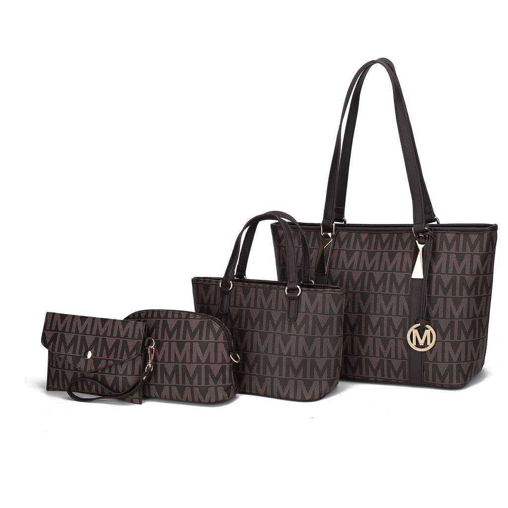 Bolso Tote Para Mujer by Mia K. Marimar Con Bolsa Y Muñequera, Conjunto De 4 Piezas - Gris