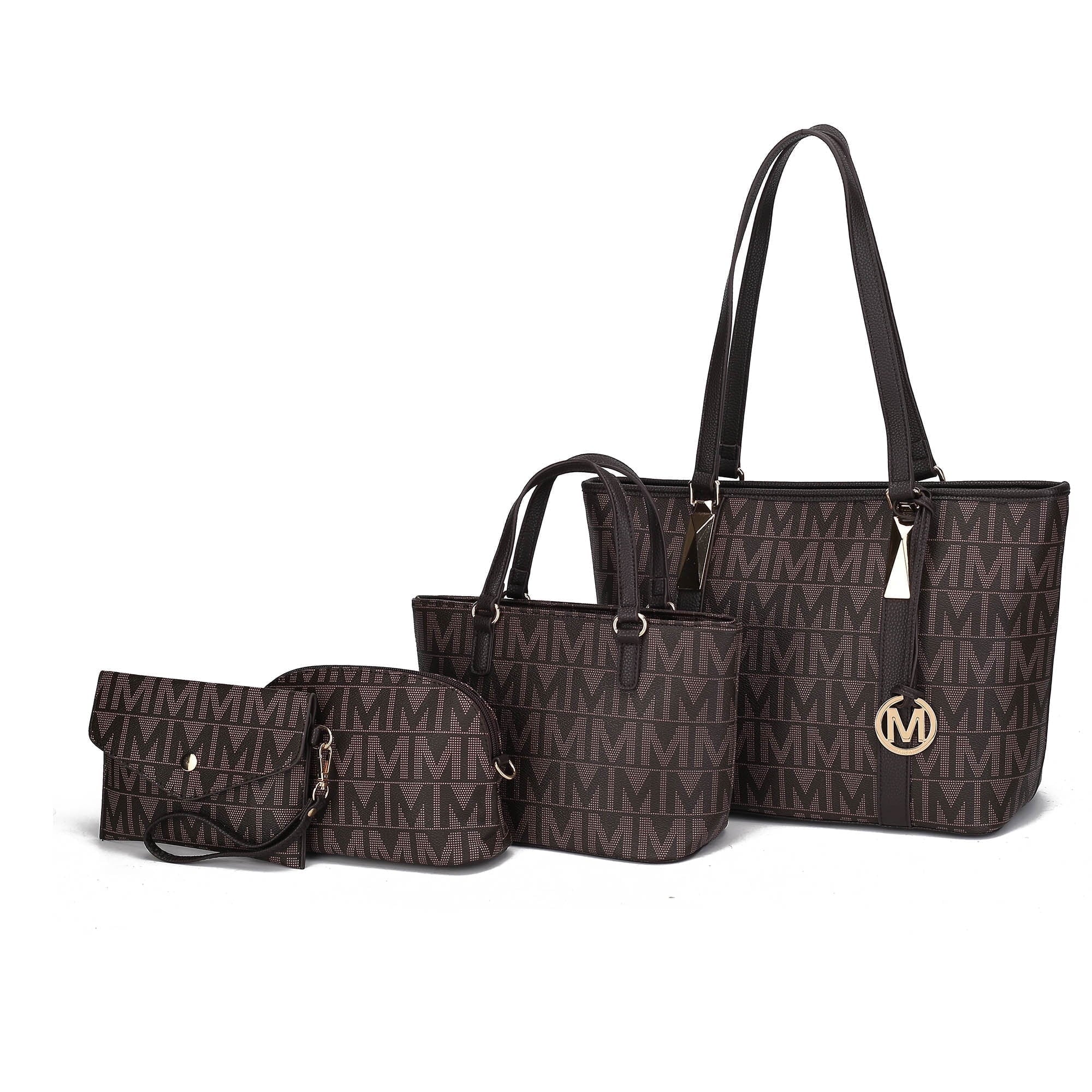 Bolso Tote Para Mujer by Mia K. Marimar Con Bolsa Y Muñequera, Conjunto De 4 Piezas - Gris