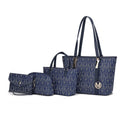 by Mia K. Marimar Women'S Tote Bag with Pouch and Wristlet, Signature 4 Piece Set - Tan