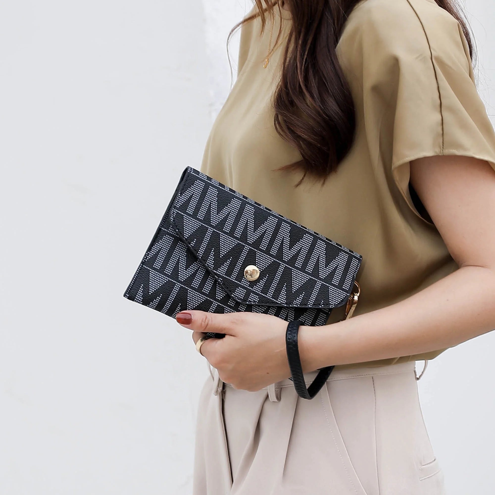 Bolso Tote Para Mujer by Mia K. Marimar Con Bolsa Y Muñequera, Conjunto De 4 Piezas - Gris