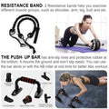 Ab Roller Wheel 17 in 1, Ab Wheel Workout Equipment Kit with Resistance Bands, Knee Mat, Jump Rope, Push-Up Bar, Ab Wheel Roller for Gym and Home Workout Unisex Abdominal Wheel for Core Strength Black