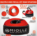 gear Tow Strap 4”X30’- 45000Lbs MBS (Lab Tested) Recovery Strap Kit Includes: Tow Rope, 2 D-Ring Shackles MBS- 62700LBS, Storage Case