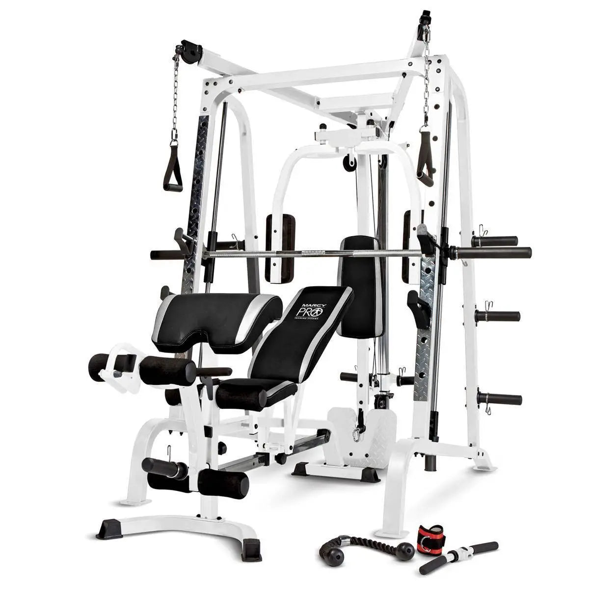 Pro Máquina De Entrenamiento Total Para El Cuerpo Smith Cage, Sistema De Gimnasio, Blanco