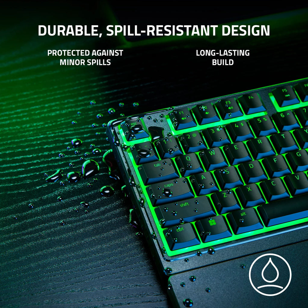 Ornata V3 X Teclado Para Juegos De Membrana Con Cable De Tamaño Completo Para PC, Chroma RGB, Reposamuñecas, Negro