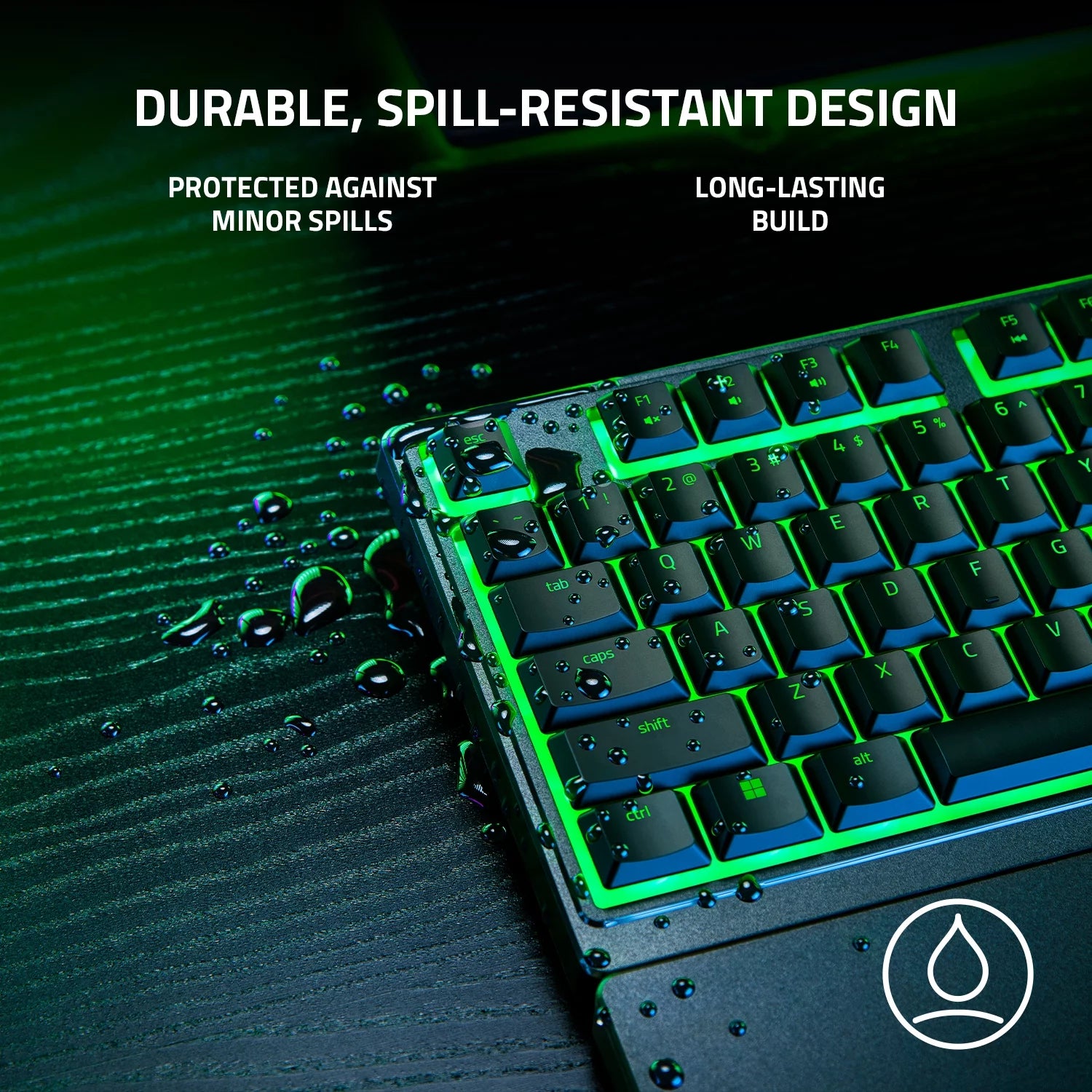 Ornata V3 X Teclado Para Juegos De Membrana Con Cable De Tamaño Completo Para PC, Chroma RGB, Reposamuñecas, Negro
