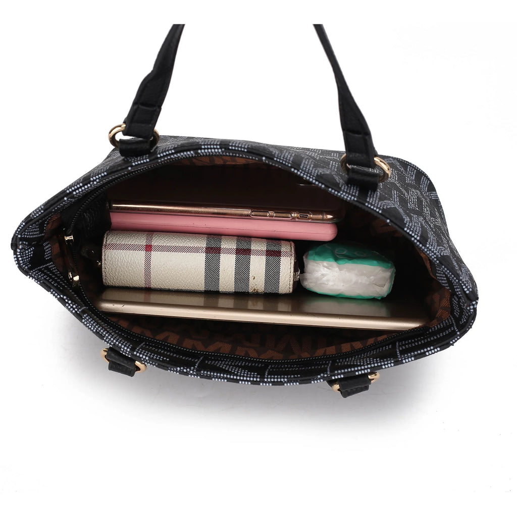 Bolso Tote Para Mujer by Mia K. Marimar Con Bolsa Y Muñequera, Conjunto De 4 Piezas - Gris