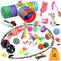32 Pzas De Juguetes Para Gatos, Variedad Interactiva De Juguetes De Catnip Con Túnel Arcoíris Plegable, Juguete De Plumas Y Bolas Arrugadas Para Gatos, Gatitos, Cachorros