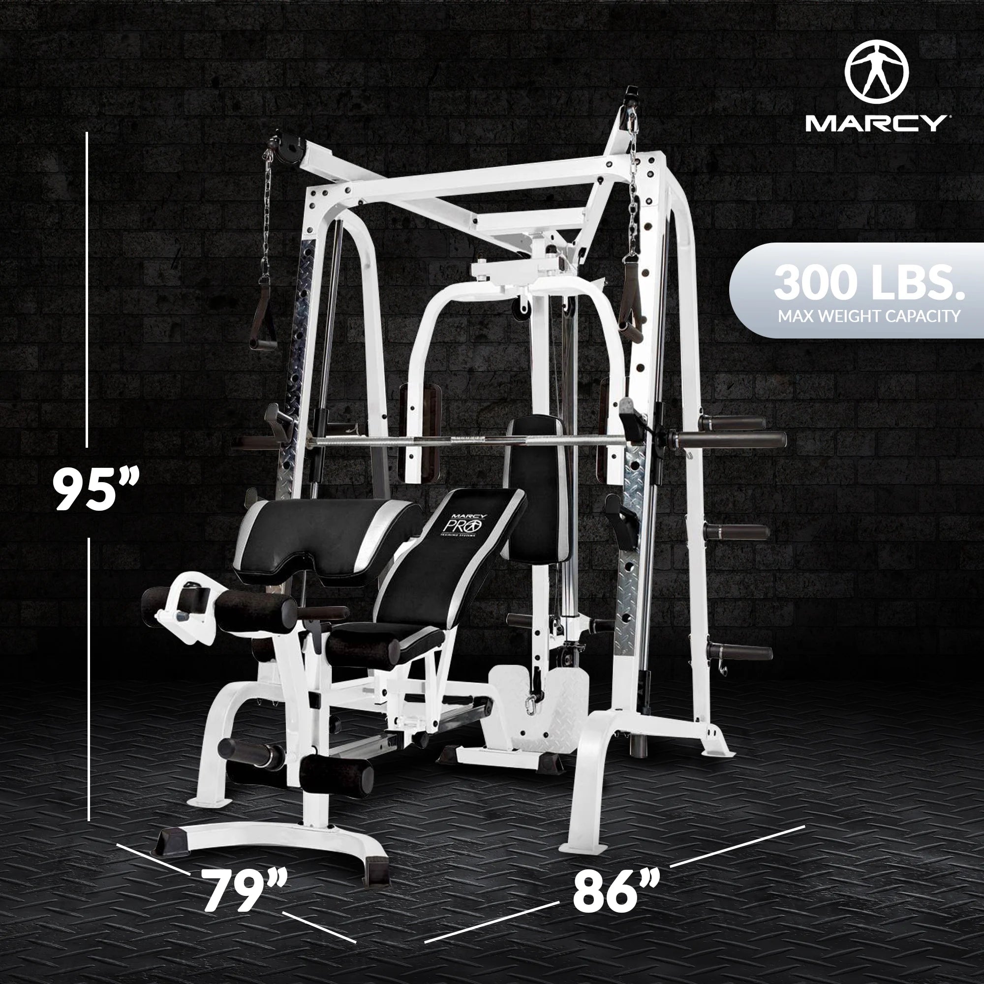 Pro Máquina De Entrenamiento Total Para El Cuerpo Smith Cage, Sistema De Gimnasio, Blanco
